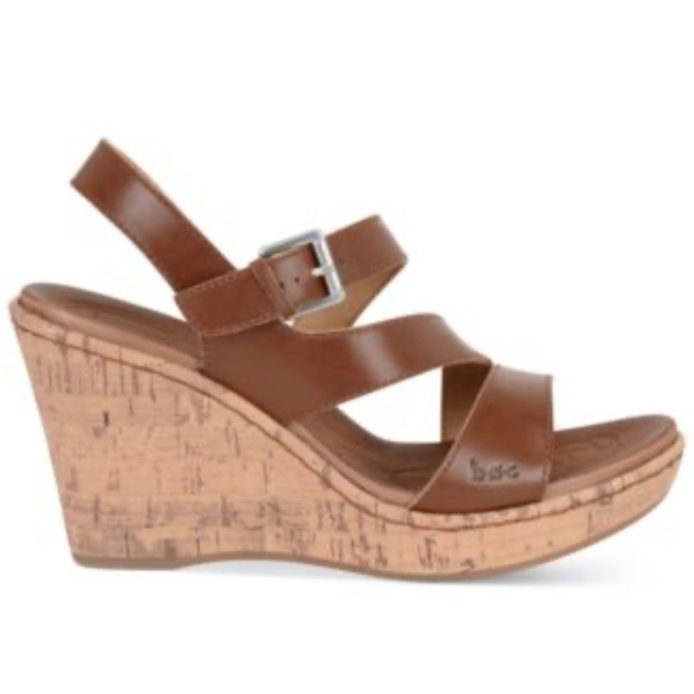b.o.c. Brown Cork Wedge Sandals